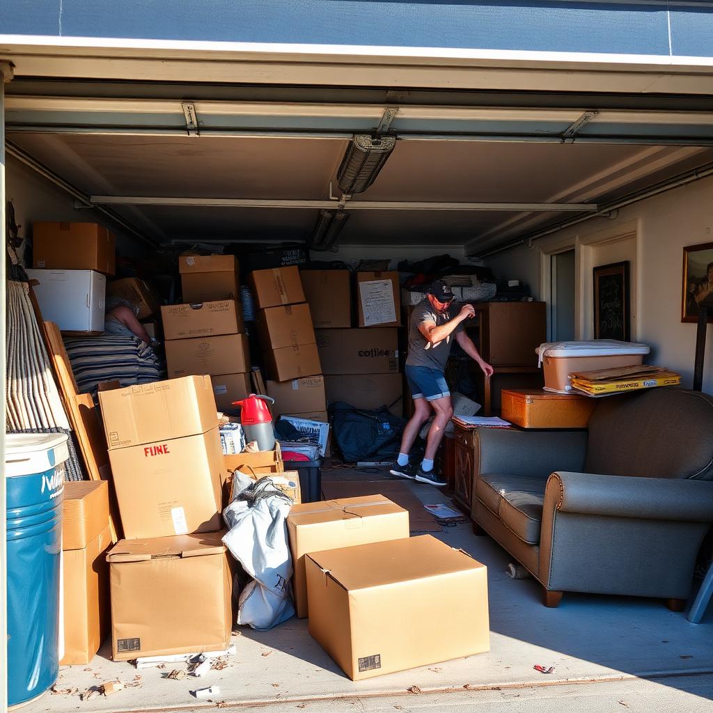 Garage cleanout in progress